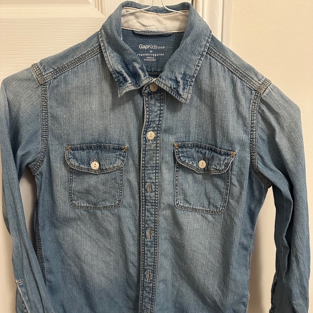 GAP Kids Denim Long Sleeve Shirt